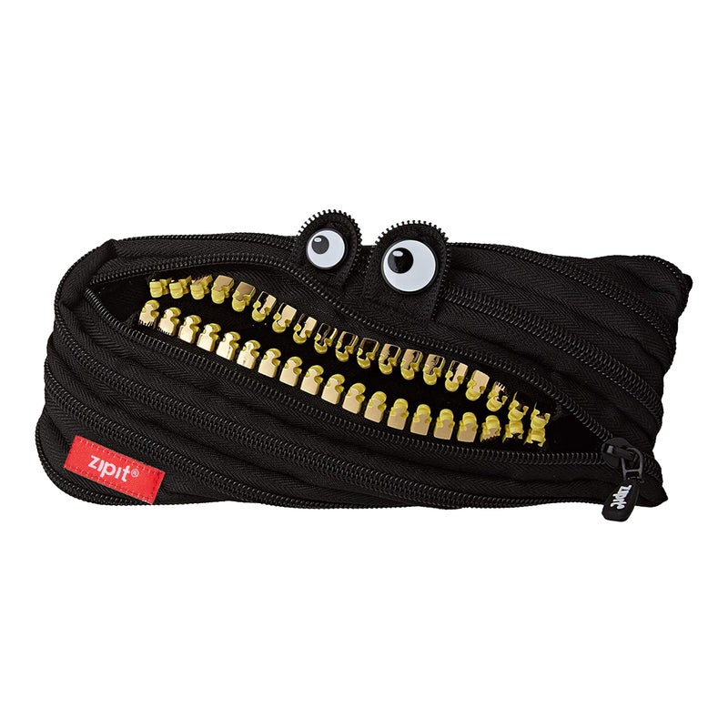 ZIPIT Grillz Pencil Case for Kids, Cute Zipper Pouch for Boys Girls and Teens, Stationery Bag for School ,Black - Image 1